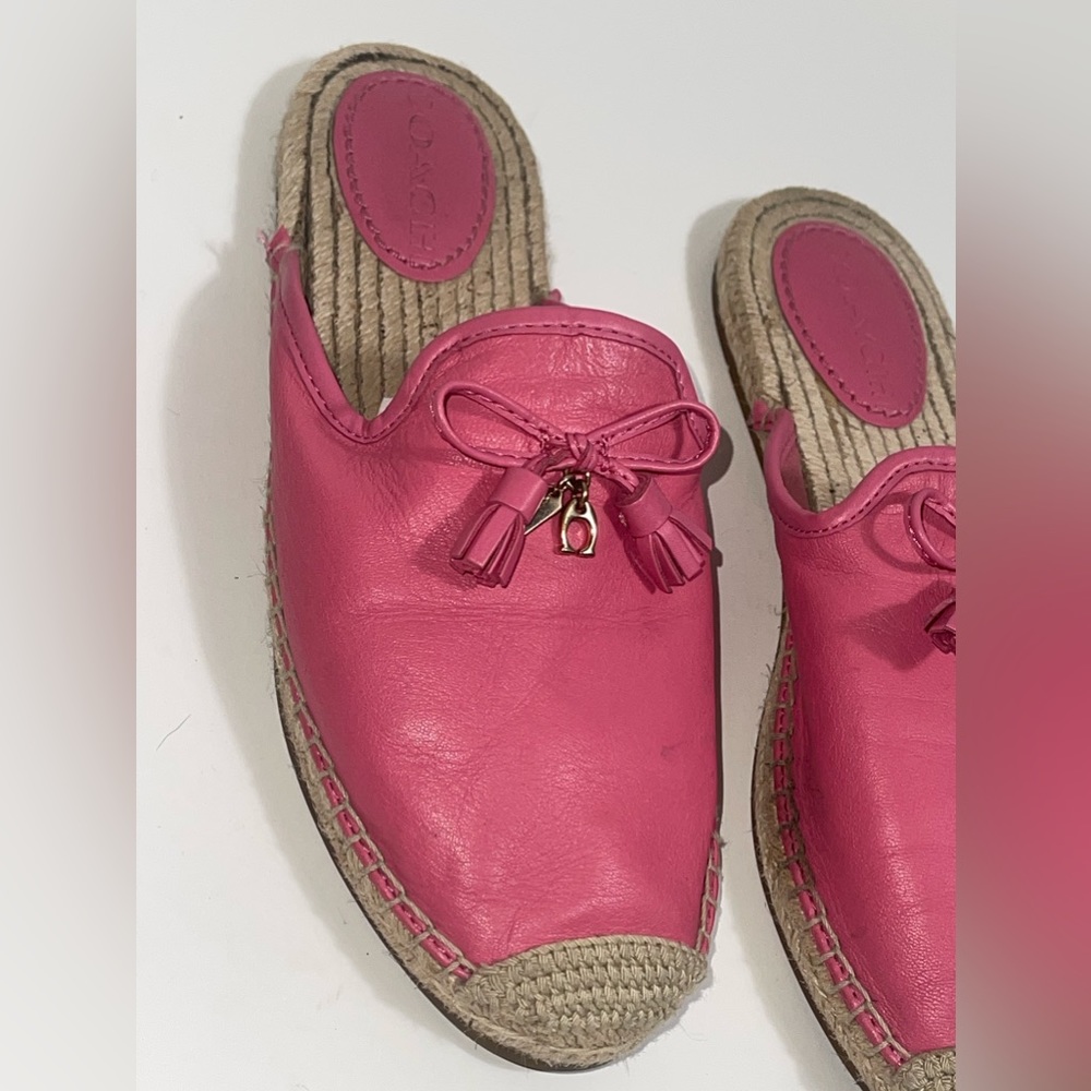 Coach Cassidy leather mule espadrilles shoes size 7.5